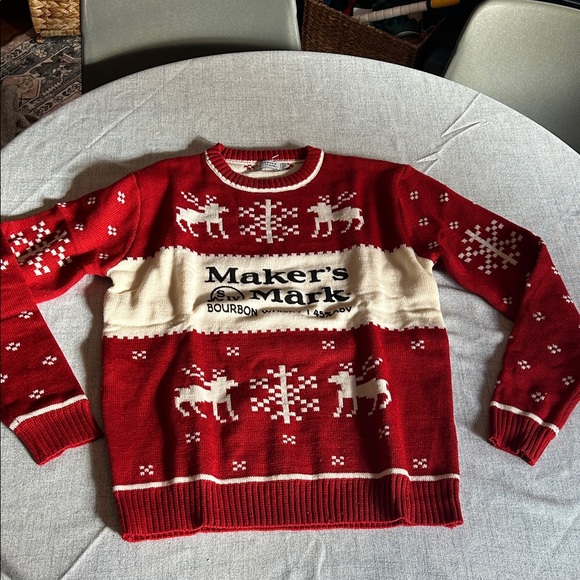 NWOT. Mens. Maker’s Mark. Red and Cream Men's Sweater XL - Picture 2 of 13
